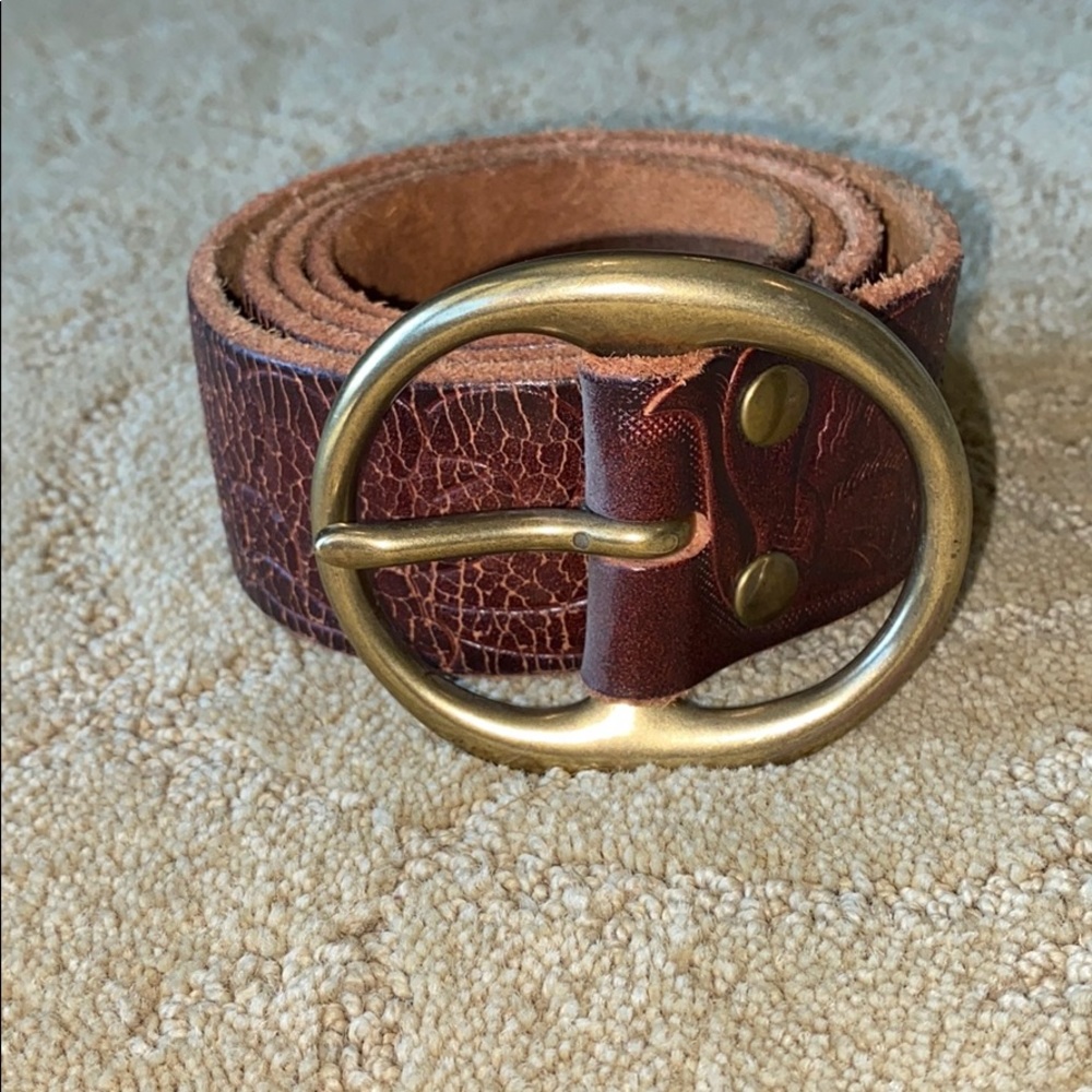 Brown Lucky Belt with gold buckle